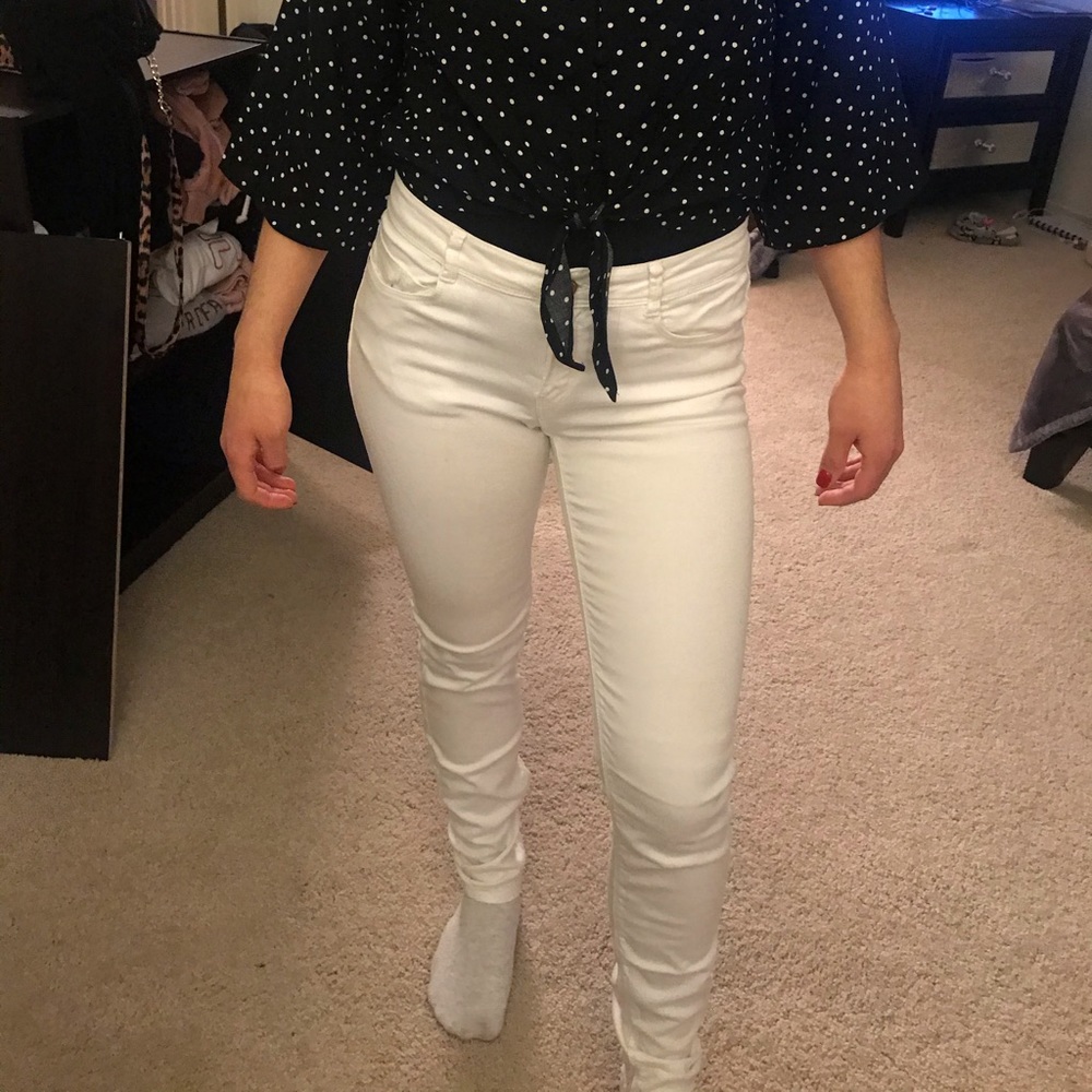 White zara skinny jeans
